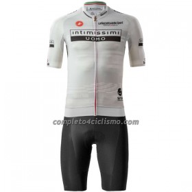 Completo Maglia + Pantaloncino con bretelle 2023 Giro d`Italia Maglia Bianca Manica Corta
